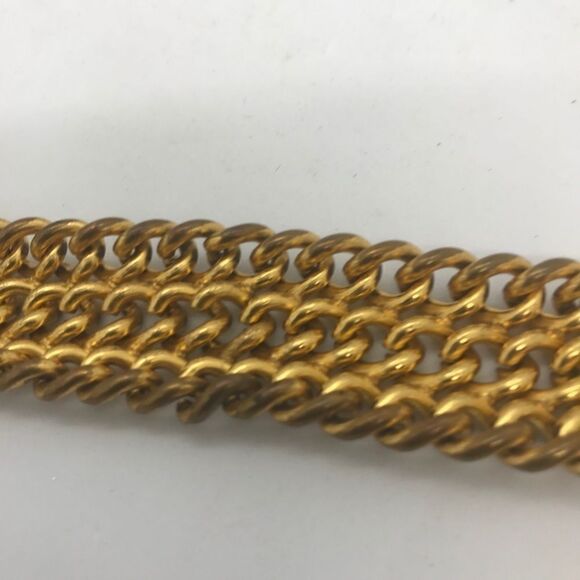 Chunky Gold Chain Statement Bracelet Vintage 1960s Jewelry - Picture 16 of 16